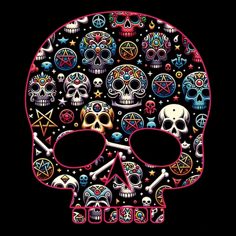 Buntes dekoratives Skullmuster
