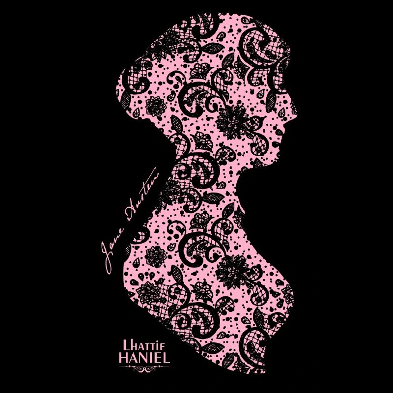 Jane Austen Rosa Spitze Silhouette