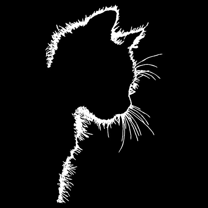 Silhouette de chat en noir et blanc