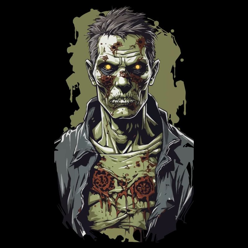 Zombie Night on Halloween Horror Illustration