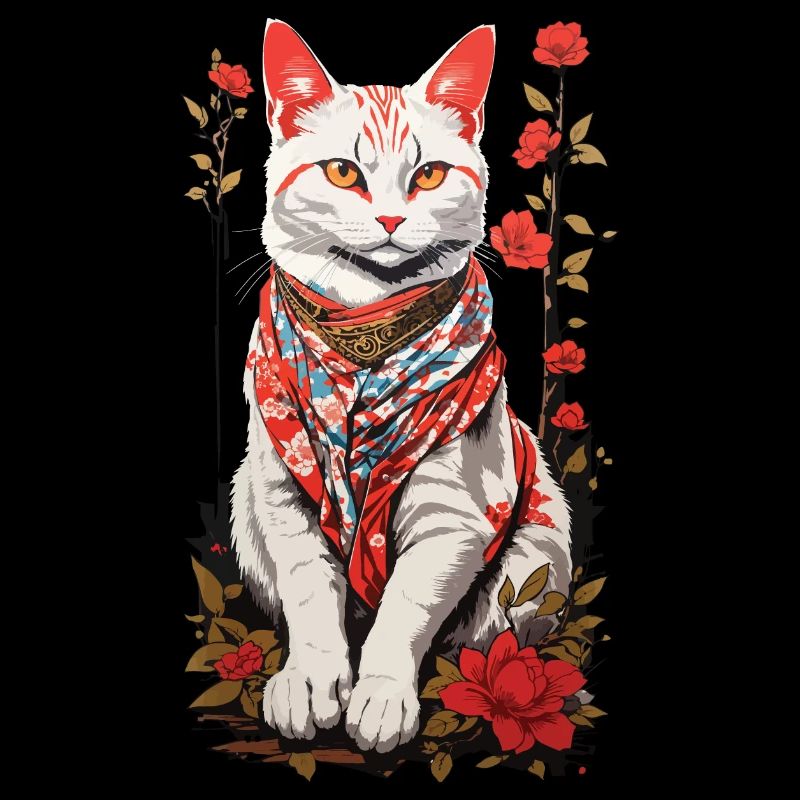 Japanisch Katze süßes Katzenkunst Katzen Design