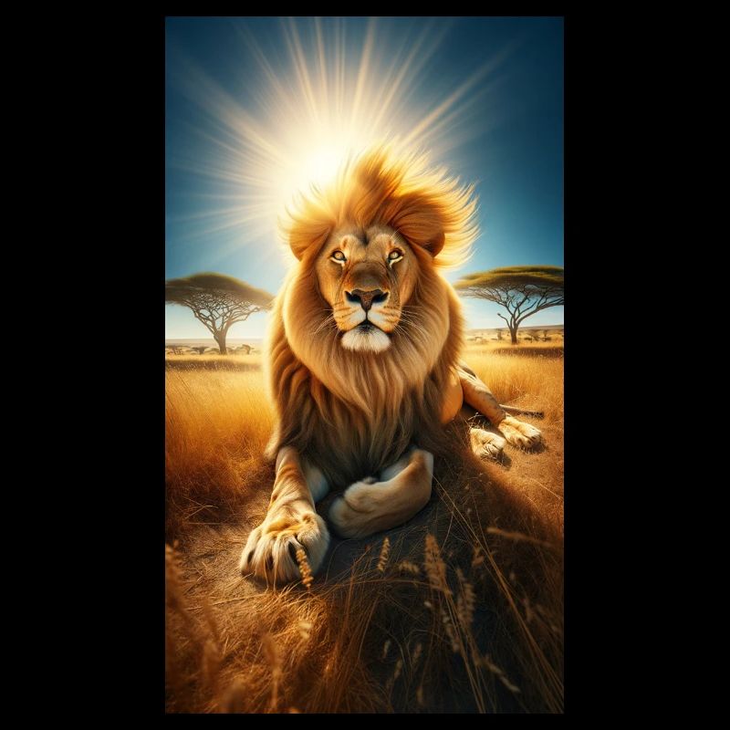 Löwe in der Savanne