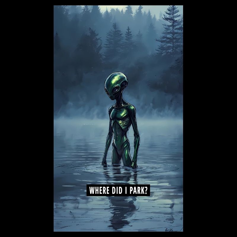 WHERE DID I PARK? - Funny Alien Forest Art