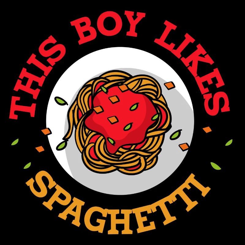 Junge mag Spaghetti Lustiges Sprichwort Pasta
