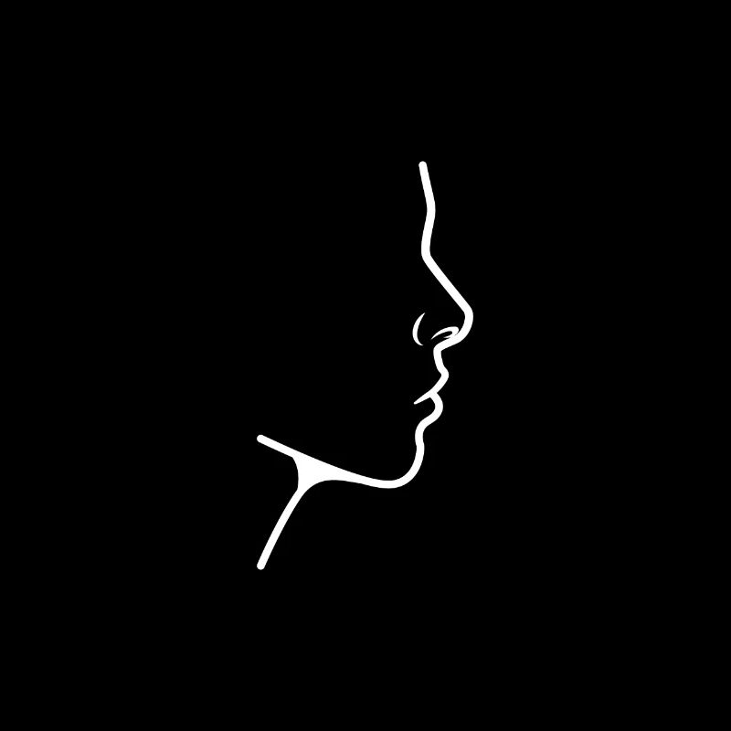 Visage abstrait dans le profil artiste minimaliste