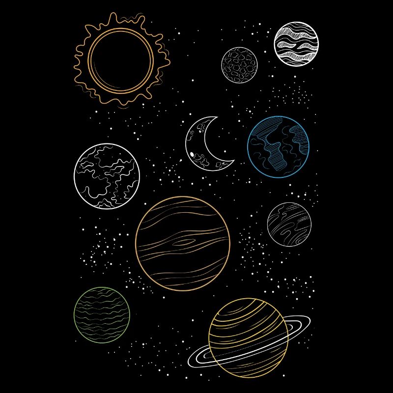 Artistic Universe Design Quote Colorful Planets Ar