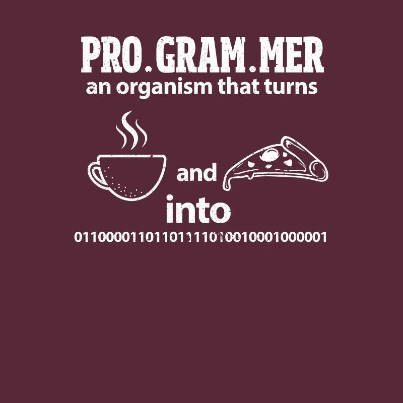 Programmer converts coffee and pizza into code