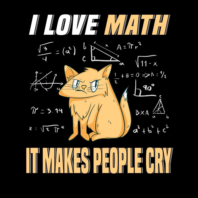 J'aime les maths chat chaton génie des mathématiques professeur de mathématiques