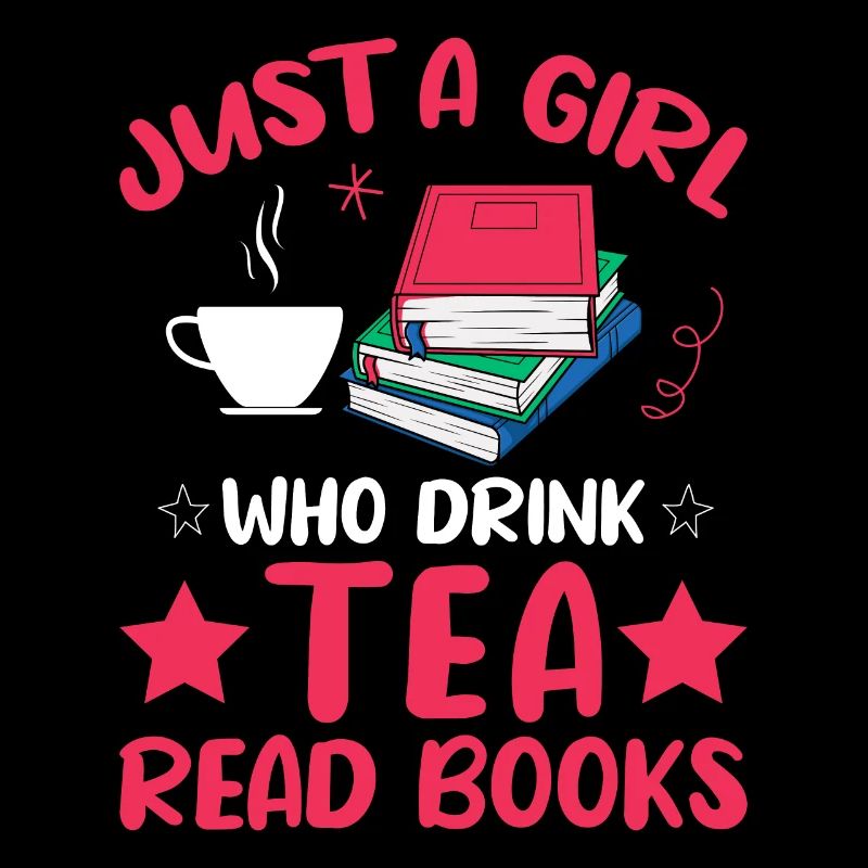 Nur ein Mädchen, das Tee trinkt und Bücher liest