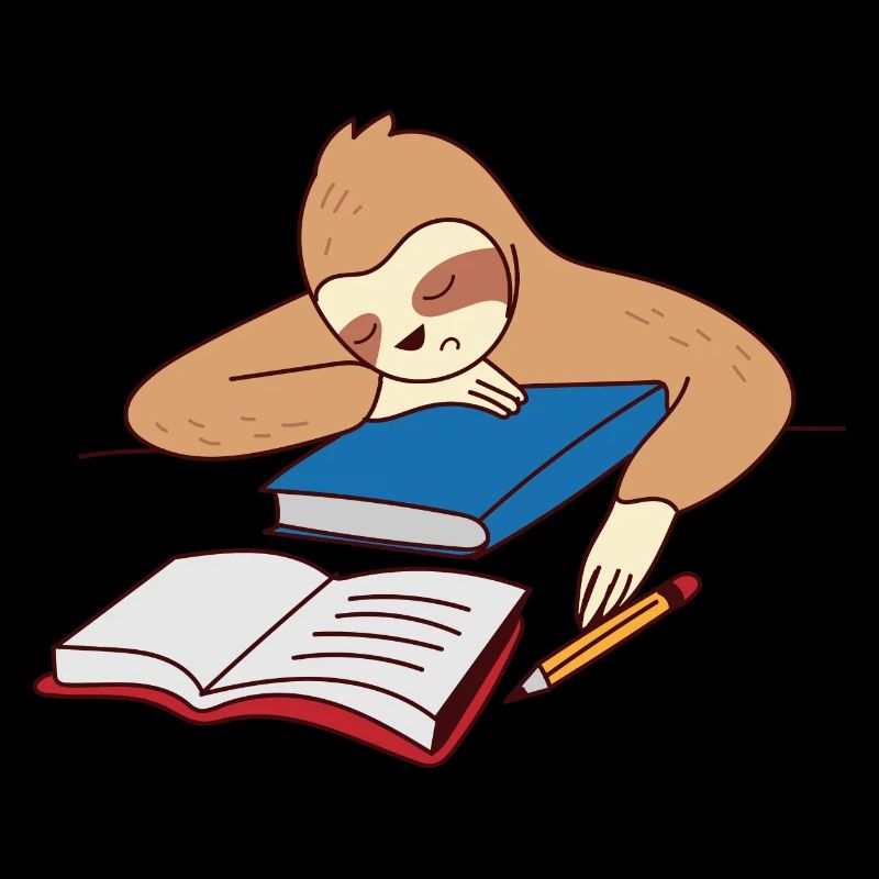 Faultier Studieren Einschlafen Ironisch Student