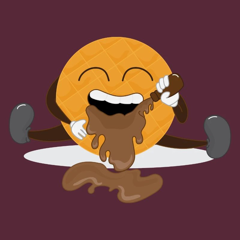 Waffle Eating Syrup Ironic Waffle Chef