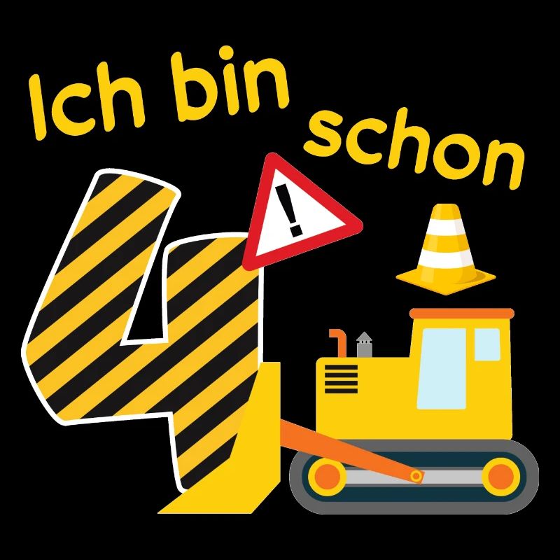 Ich bin schon 4 - Geburtstag Geschenk Baustelle -