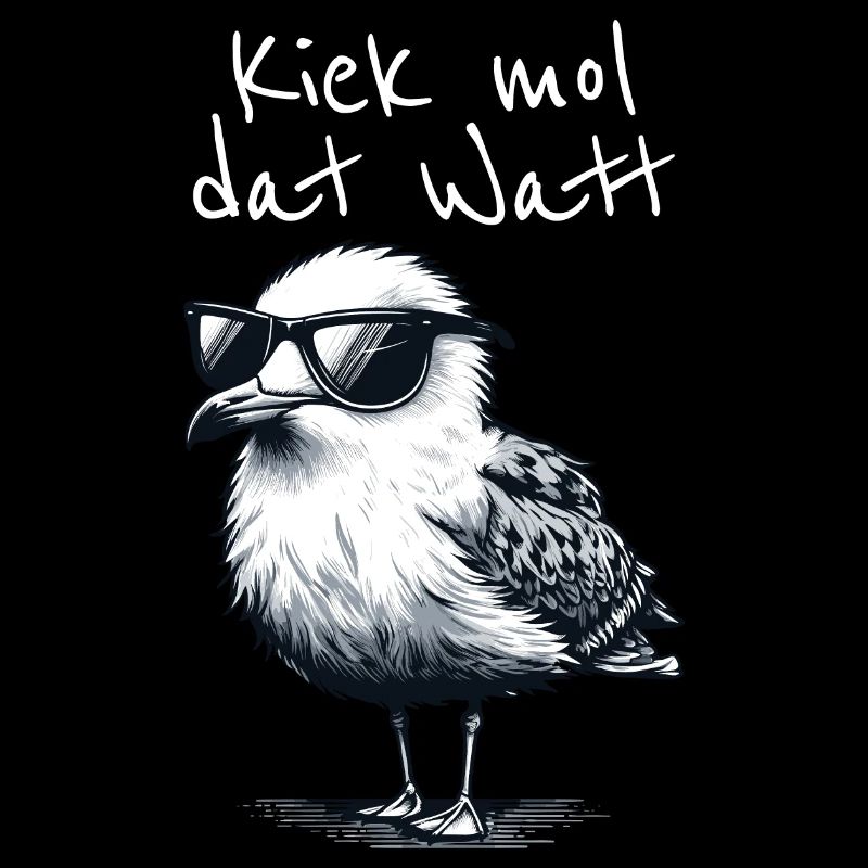 Kiek mol dat Watt Wattwanderer Möwe Spruch