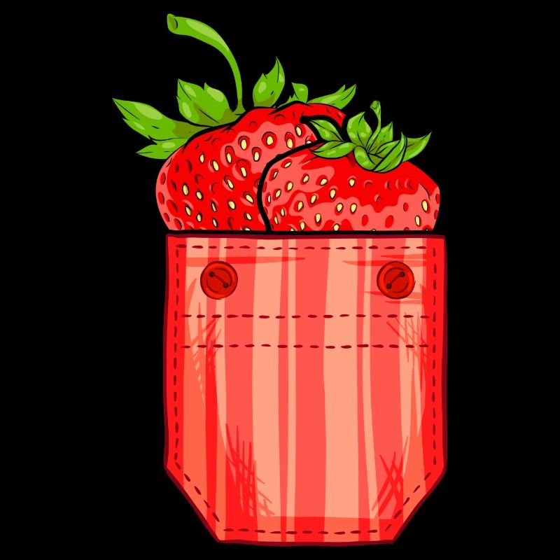 Beere Sommer Frucht Geschenk Brusttasche Erdbeere