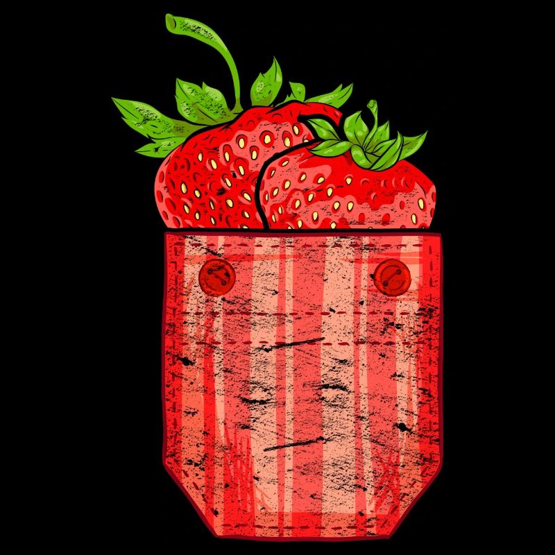 Sommerfrucht Obst Geschenk Brusttasche Erdbeere