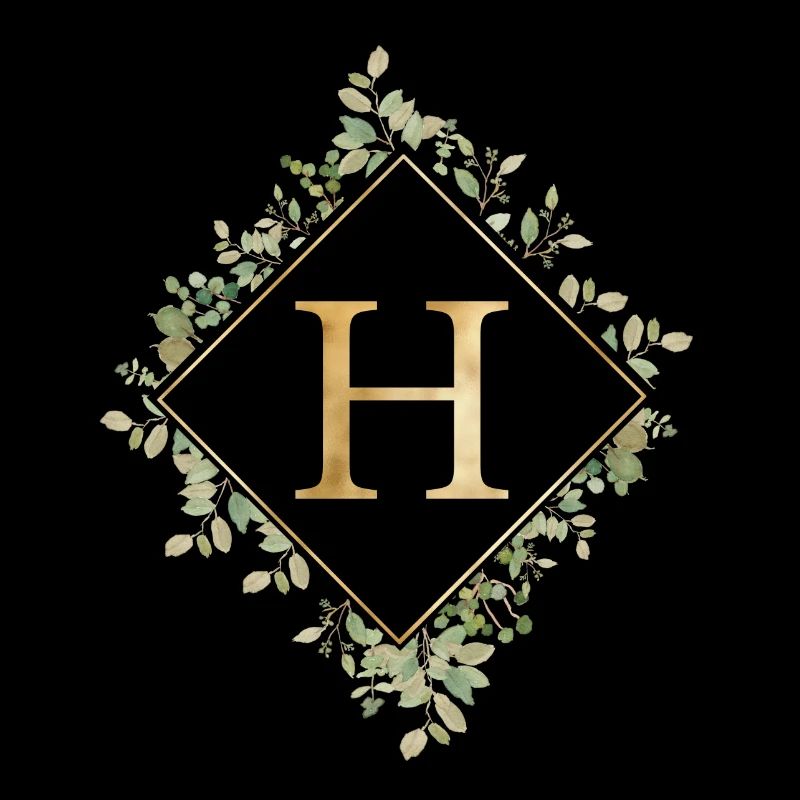 H Monogram Eucalyptus Wreath