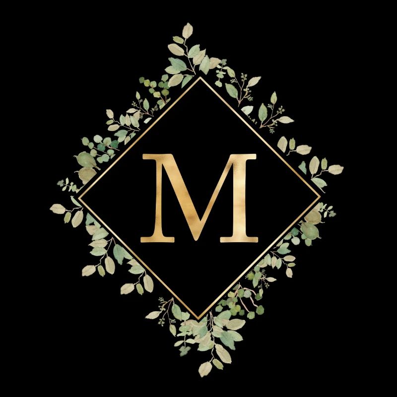M monogramme Couronne d’Eucalyptus