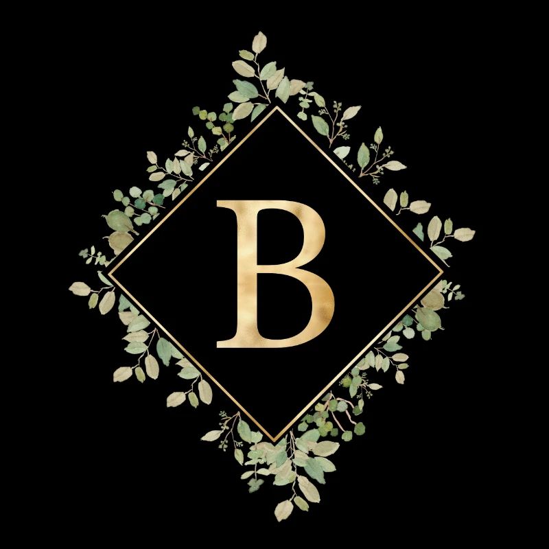 B Monogram Eucalyptus Wreath