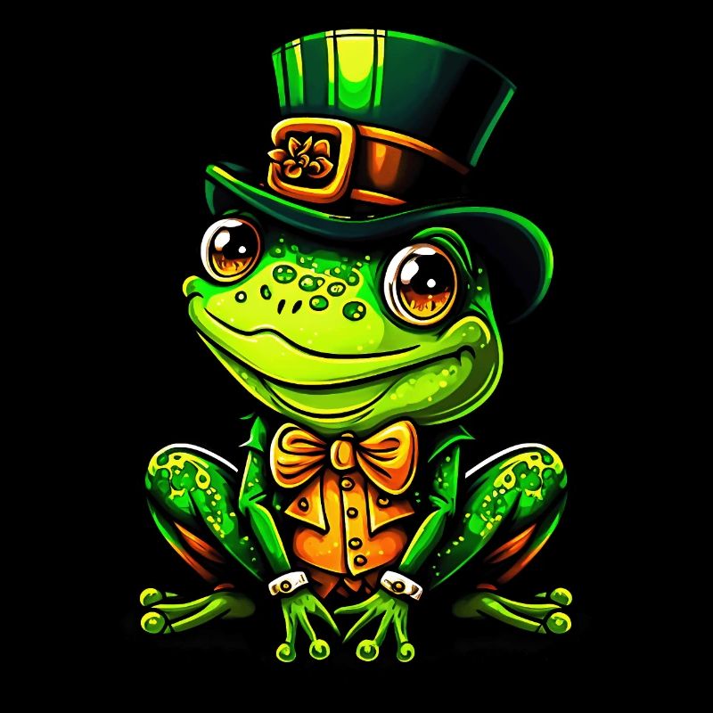 Grenouille enchanteresse avec cylindre de la Saint-Patrick