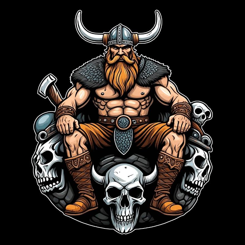 Wikinger mit Schädel