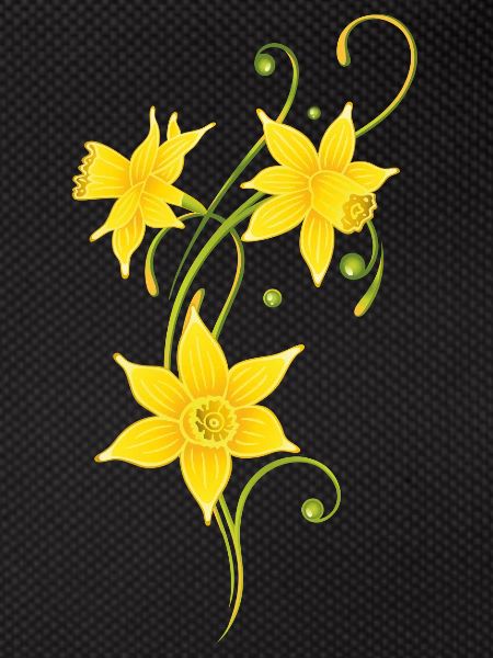 Filigree Daffodils Flowers. Spring, Easter.
