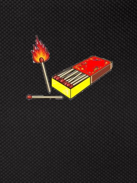 Burning matchstick