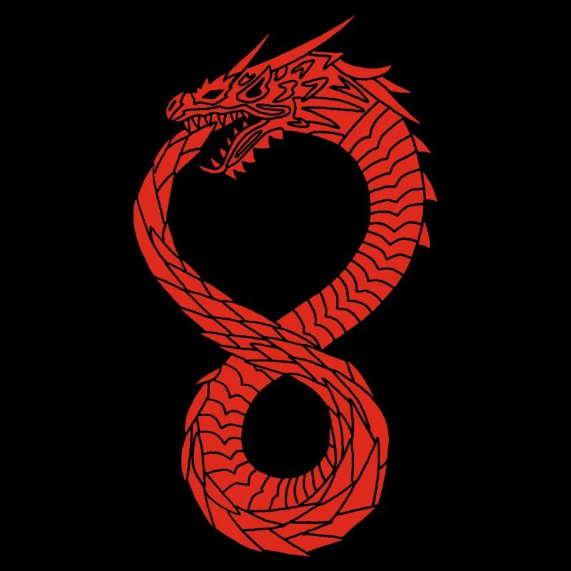 Roter unendlicher Drache