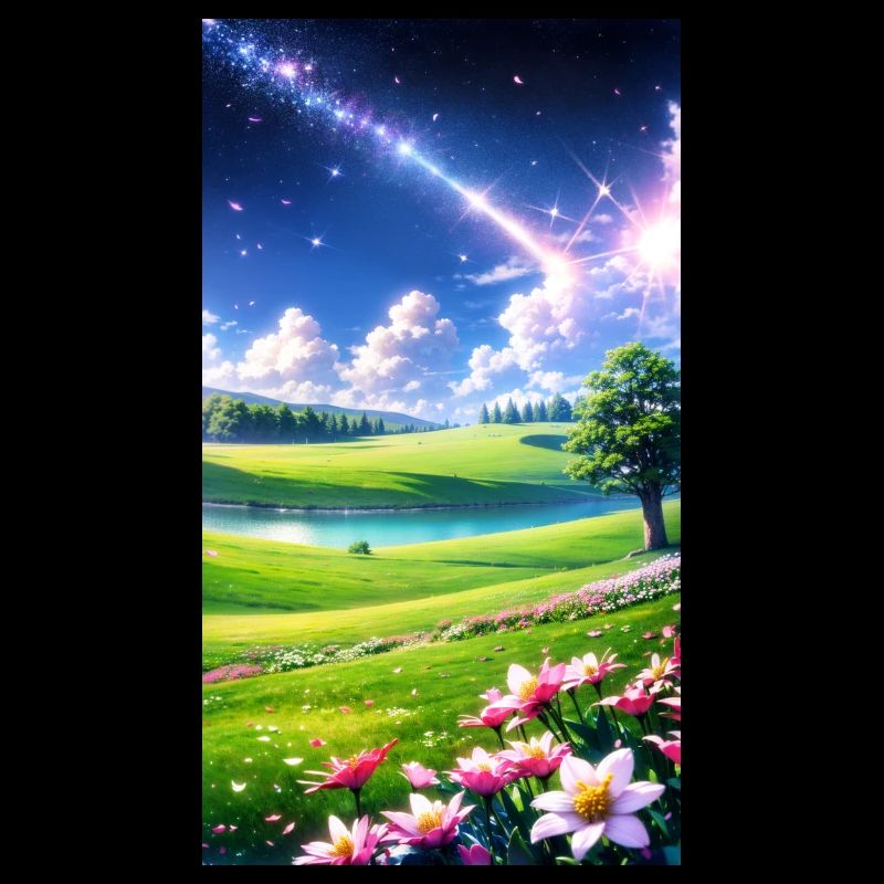 Landschaft mit 4 Bereichen, Generative KI