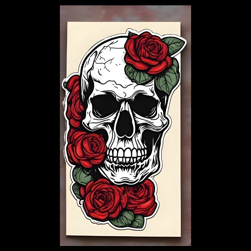 Skull with roses