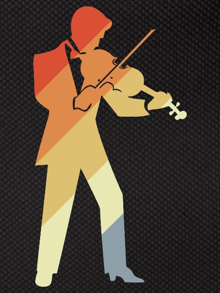 Retro Violin Player Graphic
