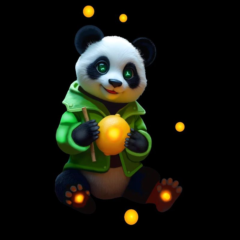Cyber Panda mit Neon Zitrone