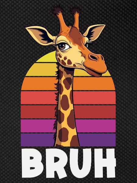 Bruh Giraffe Retro Sunset Meme