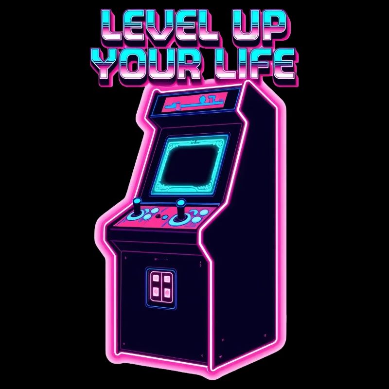 Level Up Your Life Neon Arcade