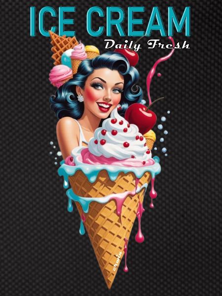 Retro Pinup Eiscreme Neonkunst