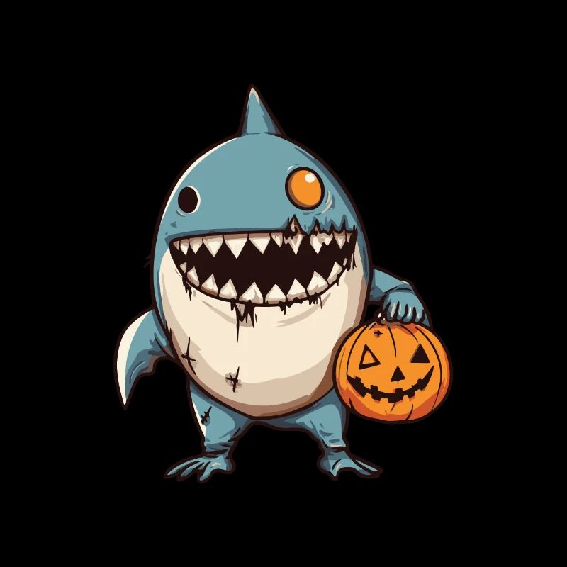 requin Halloween bande dessinée drôle