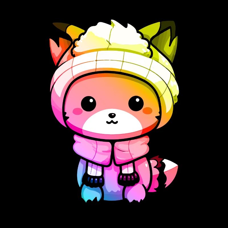 Fuchs Winter Tier Bunt Comic