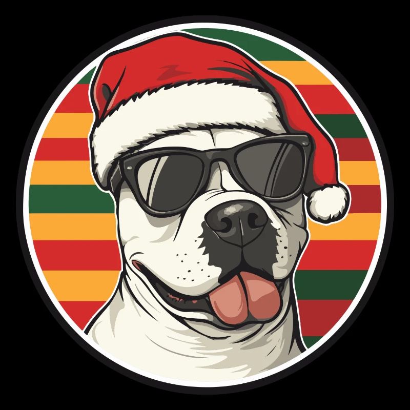 Bull Terrier Dog Christmas Cool