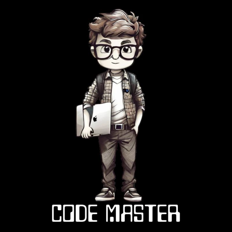 nerd avec un ordinateur portable à la main