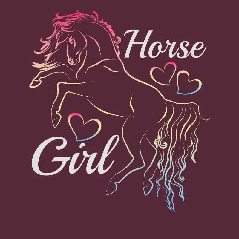 Pferdemädchen Regenbogen Silhouette Geschenkidee