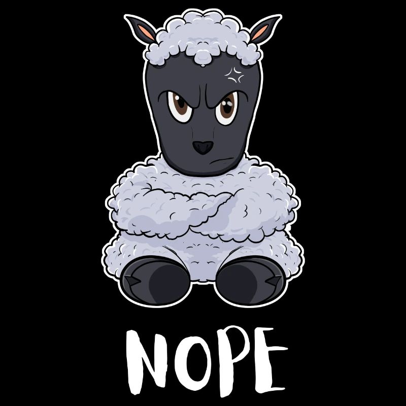 Nope Lamb I Funny Lazy Sheep