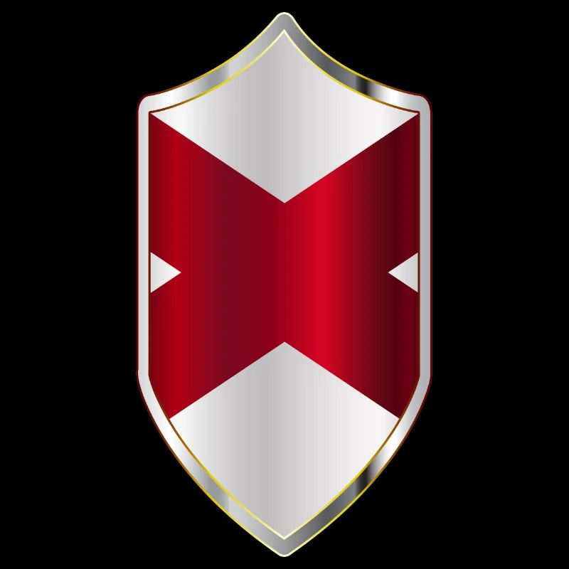 Alabama State Flag On A Crusader Style Shield