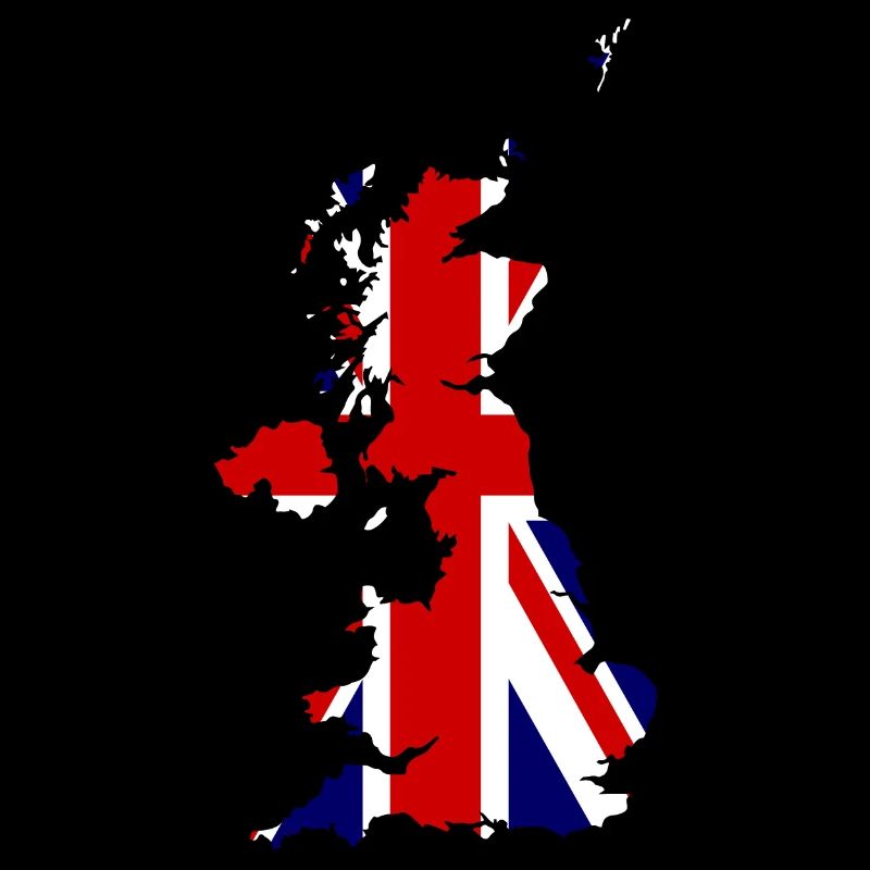 Carte du Royaume-Uni Silhouette et drapeau