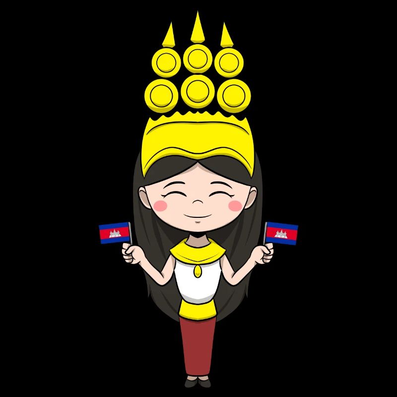 Cambodge Flag Danse Khmer Apsara I Cadeau
