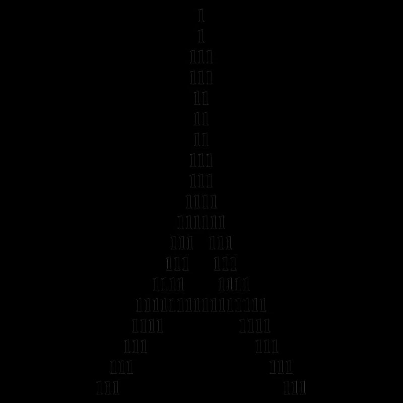 Silhouette des Eiffelturms aus Einsen