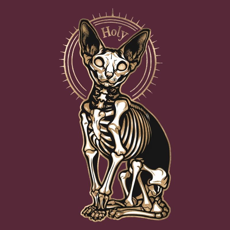 chat sphinx squelette tatouage