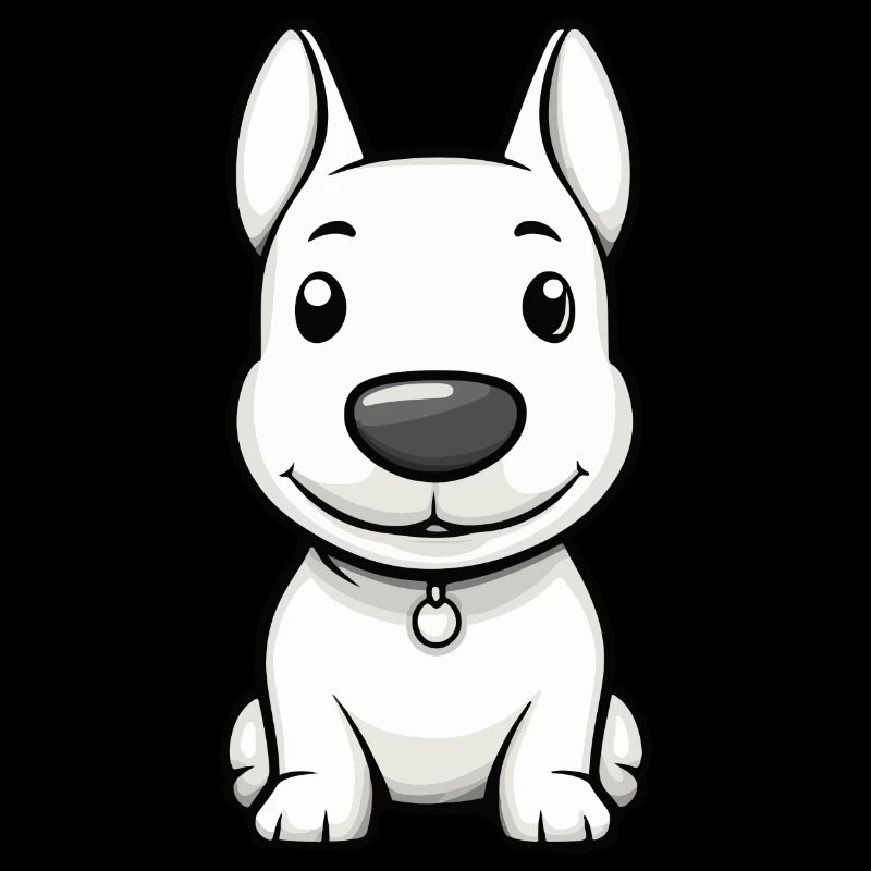 Bull Terrier Chien Bande Dessinée Mignon