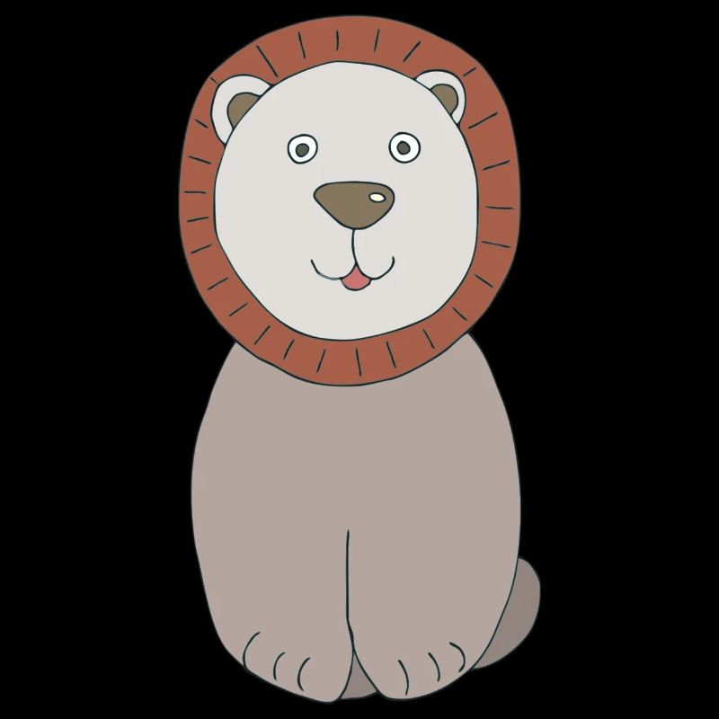 Lion head with friendly face