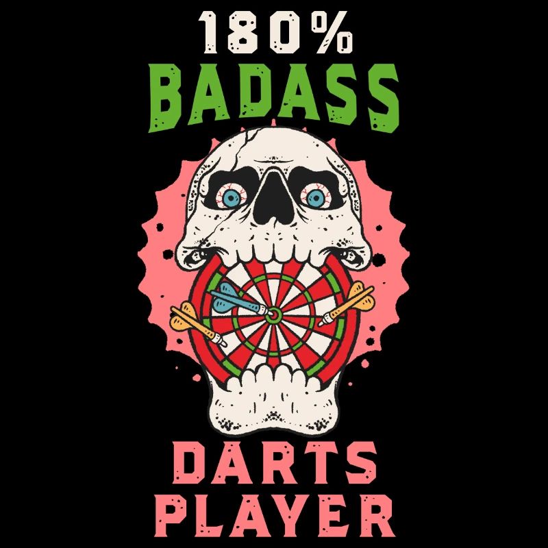 Joueur de fléchettes 180 % Badass - Édition Crâne et Fléchettes