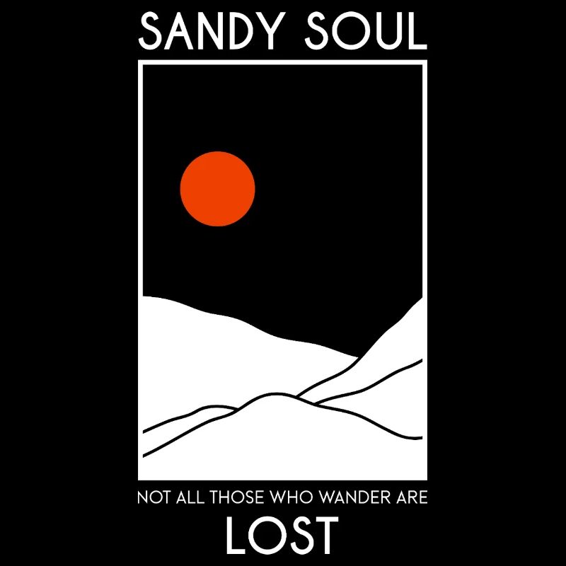Sand deserts / sand dunes with red sun
