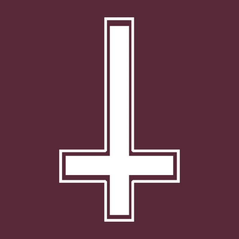 Upside down angular white cross